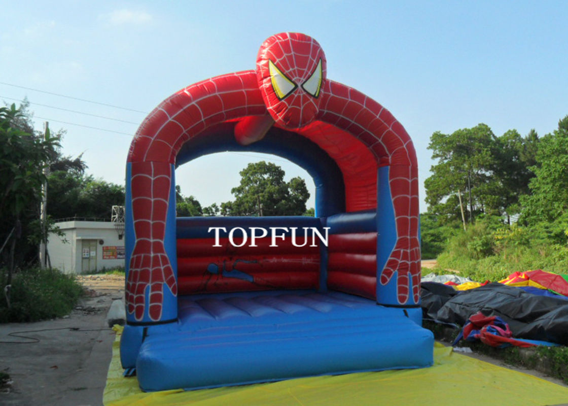 Red / Blue Inflatable Spiderman Jumping Castle Bouncy House Waterproof