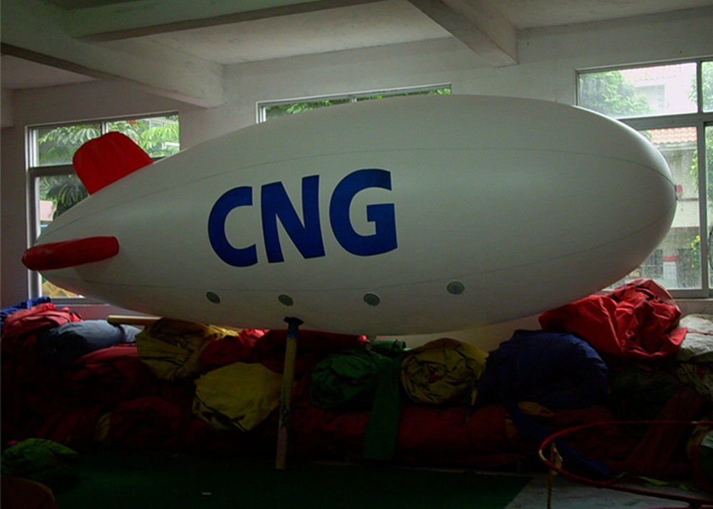 0.2m PVC Helium Airship Balloon Inflatable Advertising Products With 6m Long