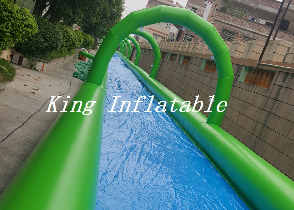 Outdoor Giant PVC Inflatable Slip N Slide / Water Slide the city 100m
