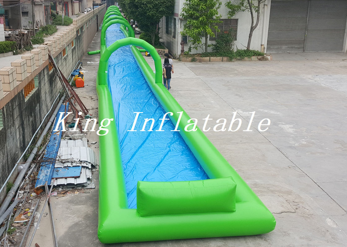 Outdoor Giant PVC Inflatable Slip N Slide / Water Slide the city 100m