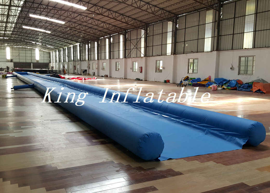 Outdoor 50m Long Inflatable Slide The City With Blue Single Lane