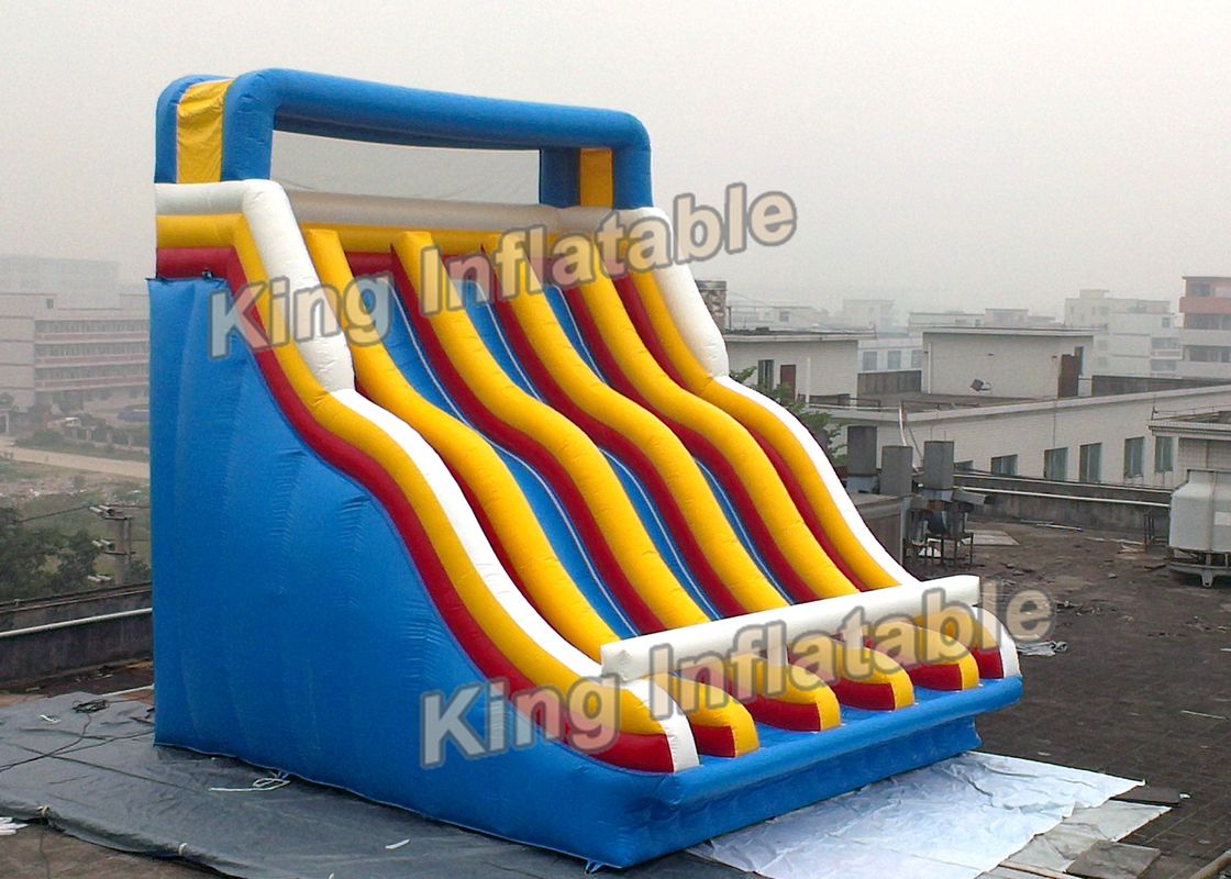 Blue 2 Lanes 2 Climbs Inflatable Water Slide For Water Sport PVC 8*7m