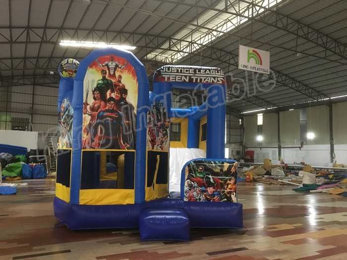Justice League Teen Titans Inflatable Jumping Castle For Kids Bouncy Castle