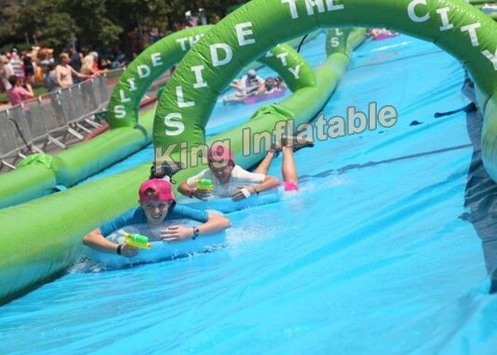 100×3m Giant PVC Tarpaulin Inflatable Slip Slide The City For Adult Inflatable Water Slide