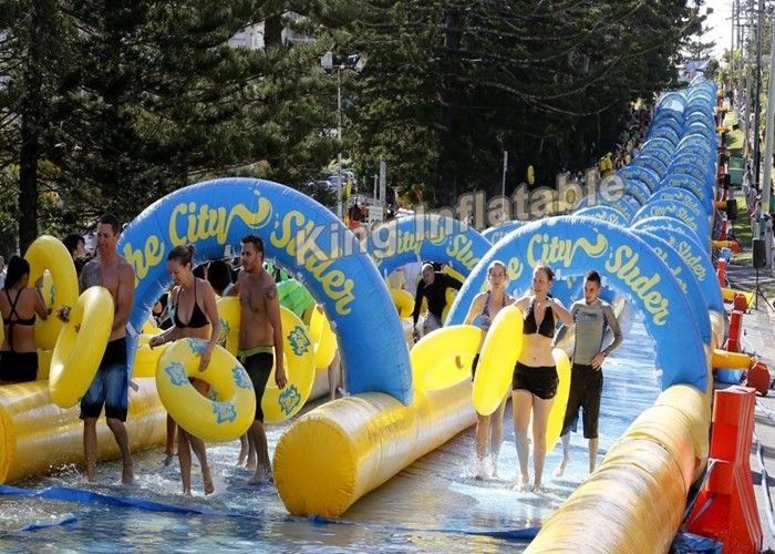 Crazy Fun Giant100×5.8m  PVC Tarpaulin Inflatable Slip N slide  The City For Adult