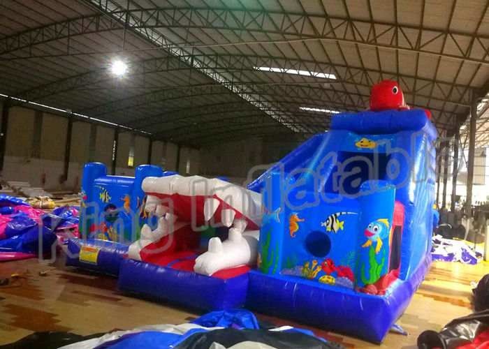 Outdoor Games Ocean World Inflatable Jumping Castle With Slide For Kids And Adults