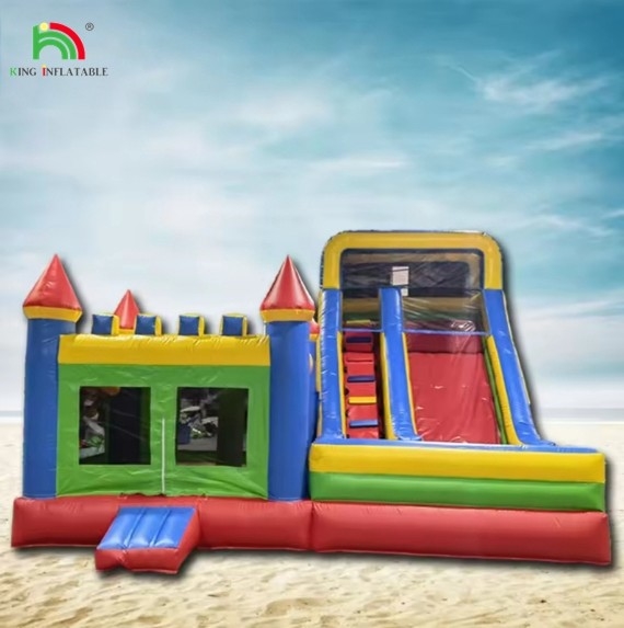 Wholesale Inflatable Castle With Water Slide Dry And Wet Combo Custom Inflatable Bounce House