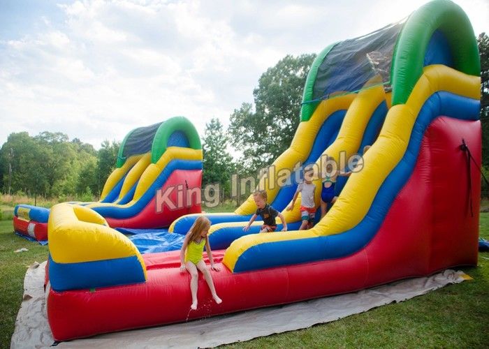 Giant eye-catching 15' Backyard Inflatable Water Slide Wet or Dry with PVC Tarpaulin material
