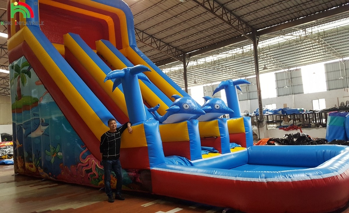 Cheap Commercial Adult Waterslide Inflatable Bounce House Water Jumper Inflatable Water Slide Bouncy Castles With Pool F