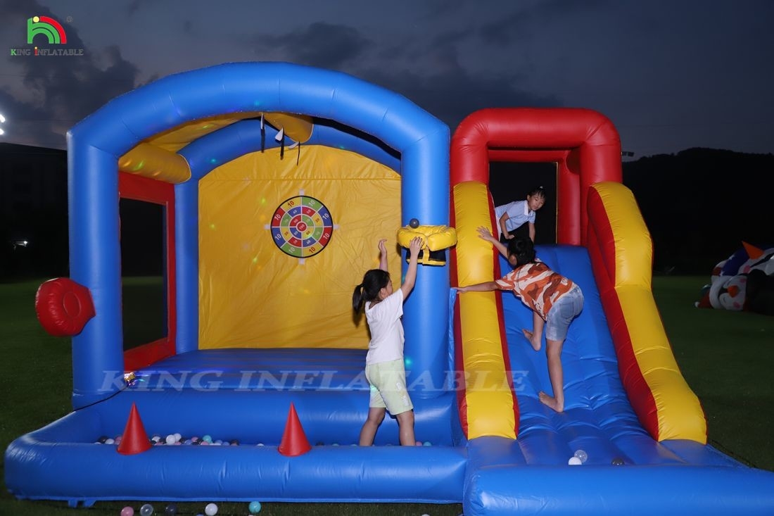 Kids Inflatable Bounce Castle With Blower , Bouncy Castle With Slide , Climbing , Obstacles , Trampoline , Ball Pit Pool