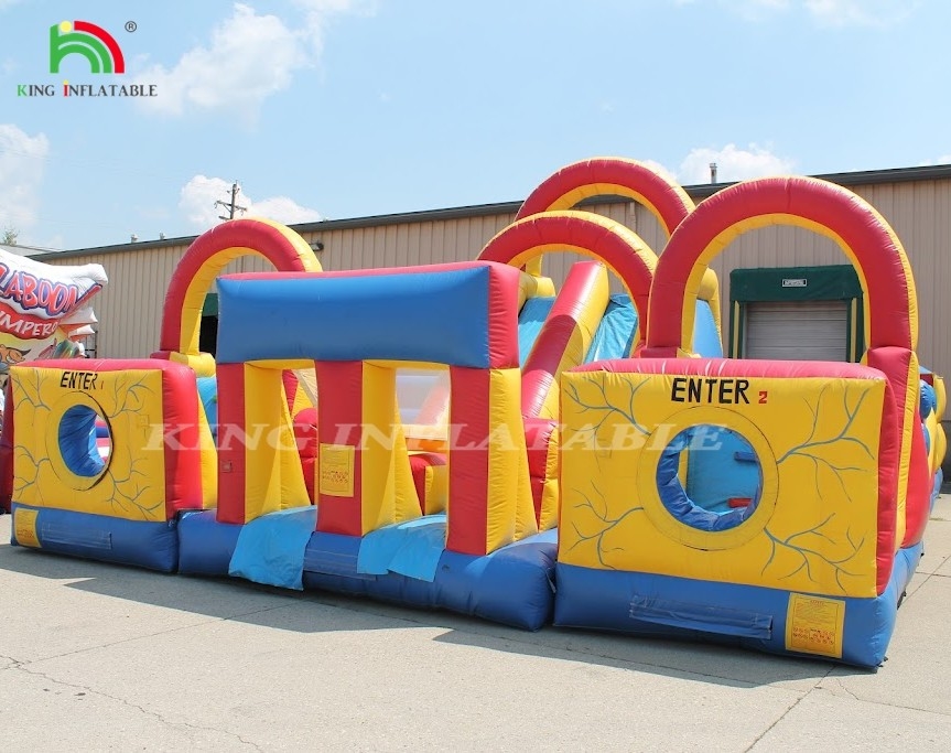 Outdoor Interactive Inflatable Obstacle Course Blow Up Kids Outdoor Obstacle Course Playground