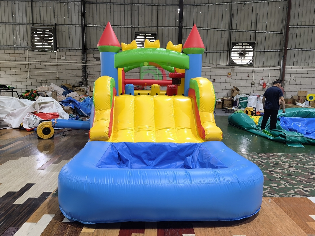 Outdoor Backyard Lawn Party Game Wet Dry Inflatable Bounce House Combo Obstacle Course with Slide Pool Ball Pit