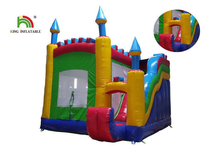 Outdoor 0.55mm PVC Tarpaulin Inflatable Jumping Castle With Slide For Rent