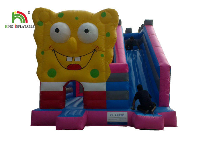 Pink Spongebob House Inflatable Jumping Castle With Square Pants And Side