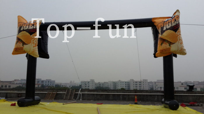 PVC tarpaulin black  inflatable led light advertising arch,water proof and fire retardant