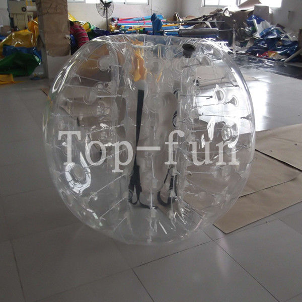 No Toxicity large inflatable belly bumper ball , Blue Inflatable Toy bubble bumper balls for kids