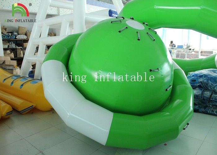 Green / White UFO Shape PVC Tarpaulin Inflatable Floating Saturn Water Toy For Climbing