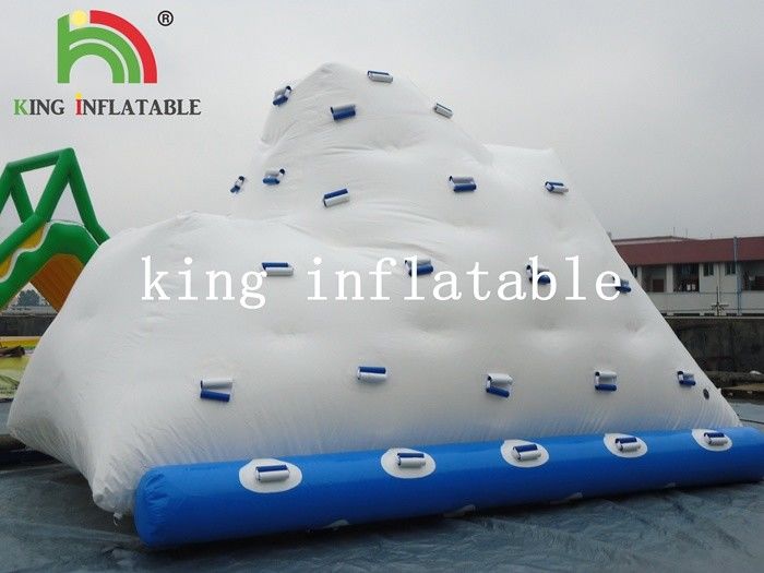 Backyard White Inflatable Water Iceberg / Durable PVC Custom Logo Printed Water Toy