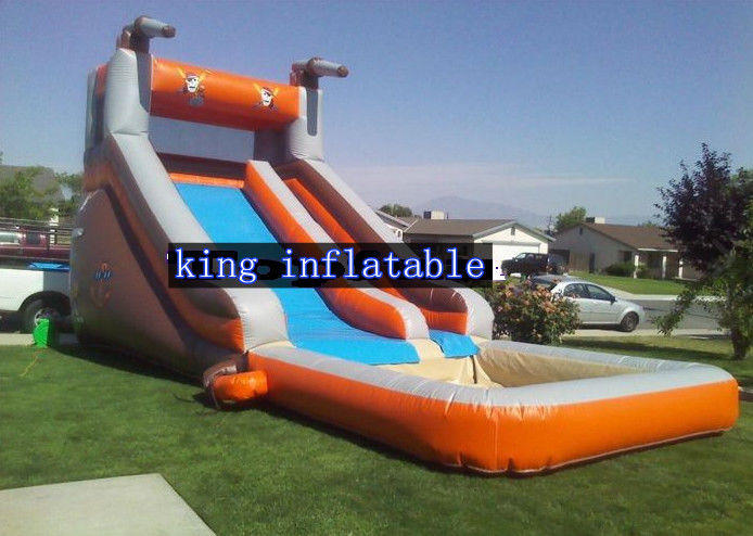 Tarpaulin Inflatable Water Slide With Pool Customized Color For Outdoor Fun