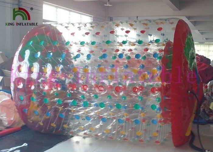 Colorful Blow Up Water Toy / Roller With PVC / TPU 2.8m Long x 2.4m Diameter