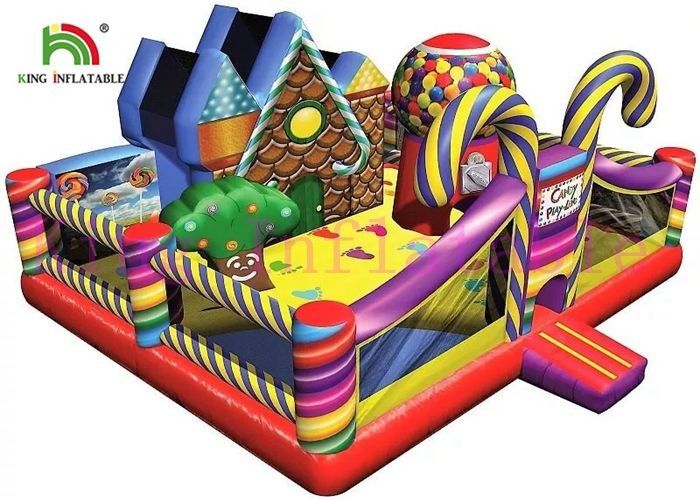 Candy Theme PVC Blow Up Bouncy Castle Colorful And Amazing Design For Kids