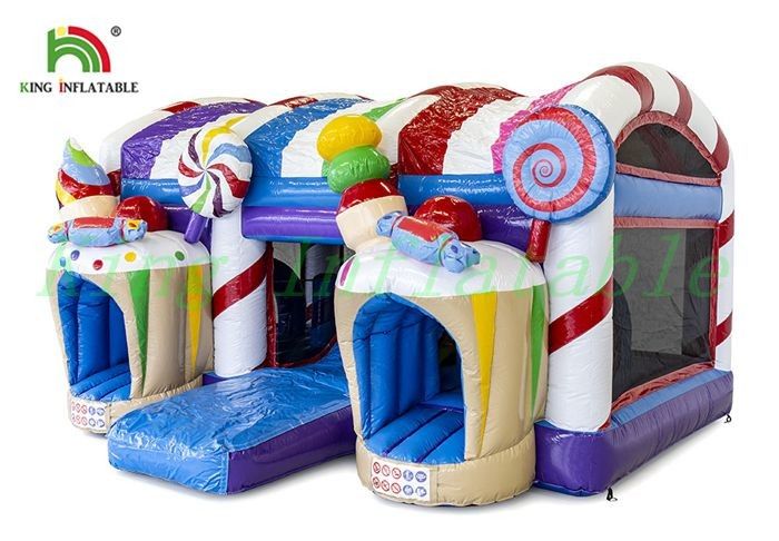 Kids Inflatable Jumping Castle Amazing Candy / Ice Cream World Design