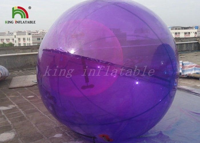 Purple / Blue Large 1.0mm PVC Inflatable Walk On Water Ball 2m Diameter For Pool or Lake