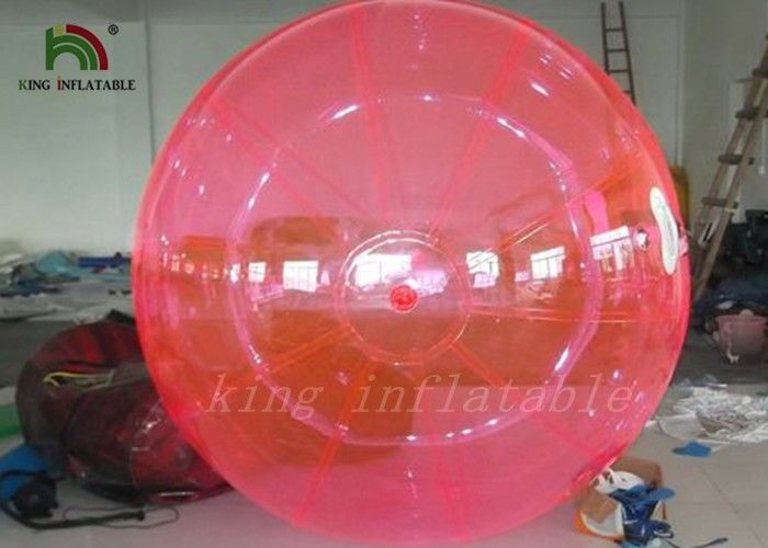 Good Quality Red PVC / TPU 2m Inflatable Water Ball YKK Zipper From Japan