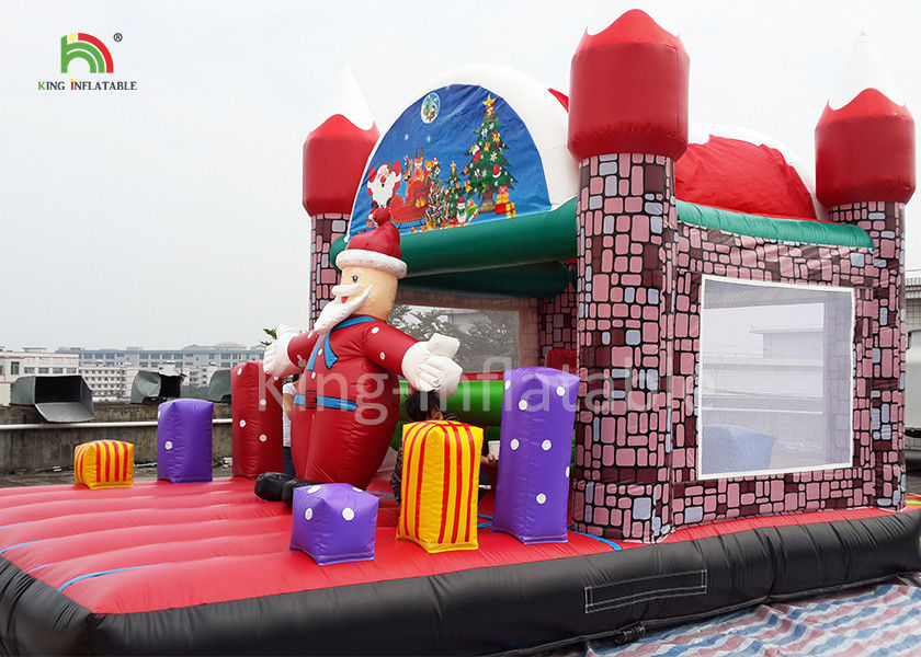 Merry Christmas Inflatable Santa Claus Bouncy Castle For Xmas