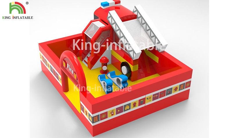 Fire Fighting Truck Theme Inflatable Jumping Bouncer Castle For Commercial Amusement