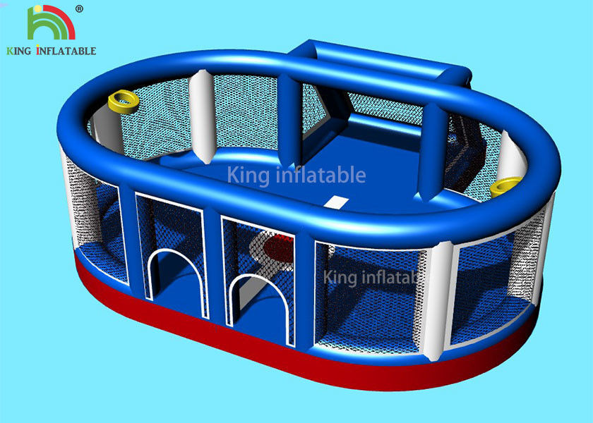 8.5 * 8 M Blue Inflatable Sport Games / Blow Up Football Field For Kids