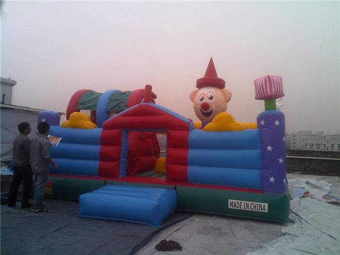 Cute Outdoor Kids Inflatable Amusement Park / Clown Inflatable Playground