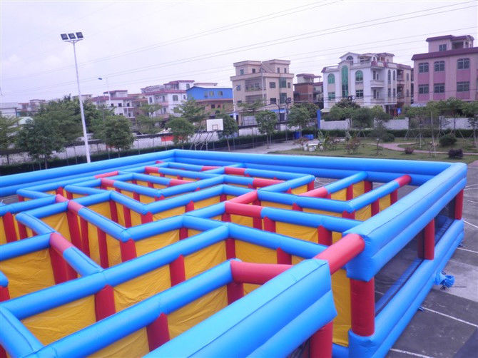 PVC Tarpaulin Inflatable Maze Playground , Inflatable Sports Games Fun