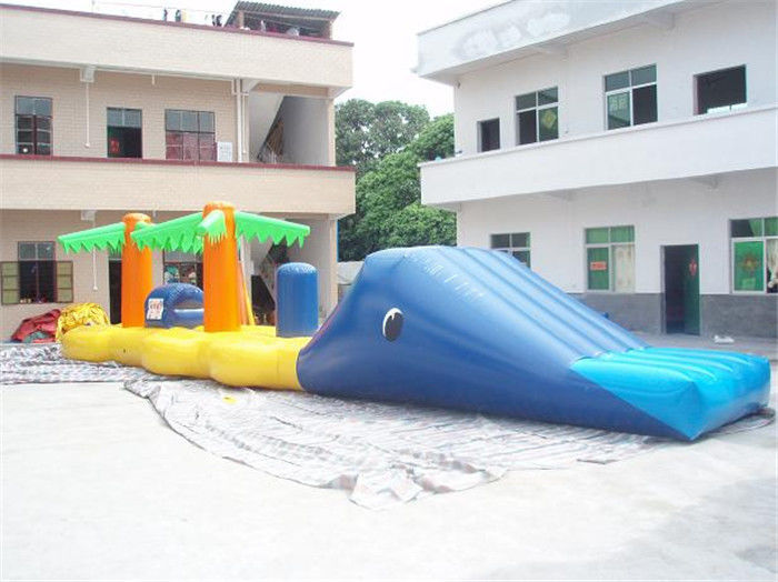 Aqua Jump Inflatable Water Parks / Inflatable Water Island Waster Slide