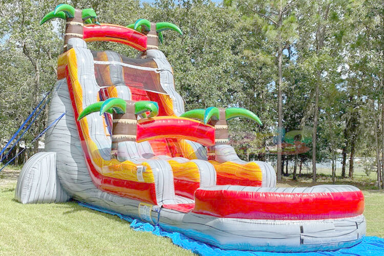 Commercial Colorful PVC Inflatable Water Slide Forest Theme