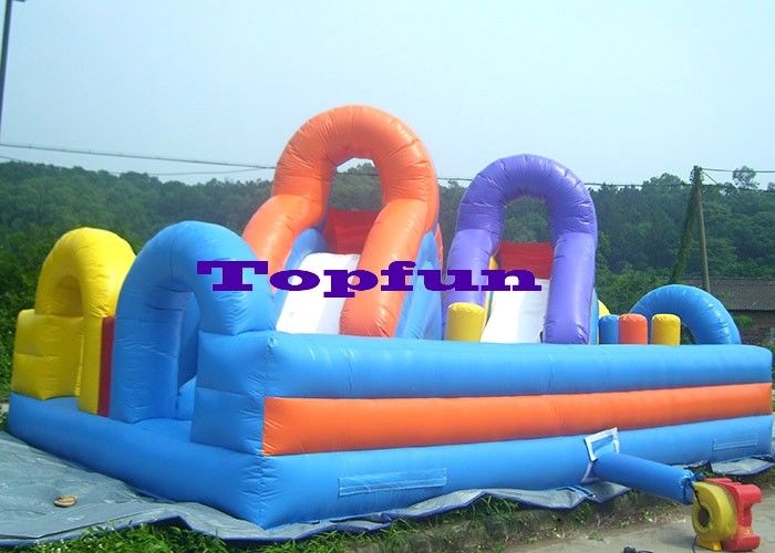 Slide Combi Bouncy Castle For Amusement Park with CE , EN14960 , SGS Certificate