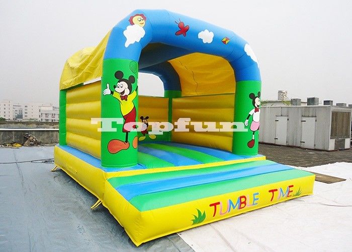 Inflatable Micky House Jumping Castle / Tumble Time For Resorts And Parks