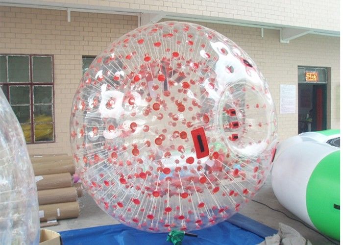 Red Color Giant Inflatable Sport Zorb Ball Human Hamster Ball With Colorful D-ring