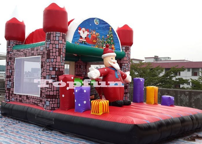 Merry Christmas Inflatable Santa Claus Bouncy Castle For Xmas