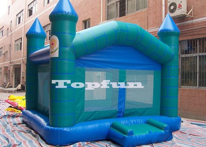 5m Indigo Inflatable Turret Castle Bouncer With Mash Window For Family Party