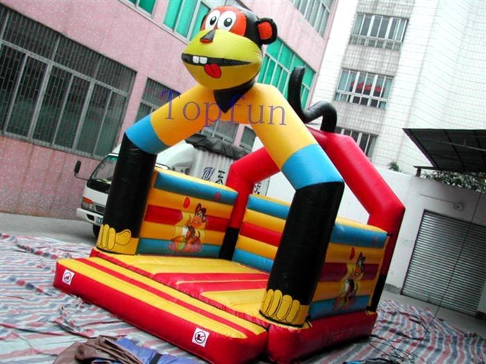 Kids 5 x 5m Monkey Inflatable Jumping Castle Custom 0.55mm PVC Tarpaulin Combo