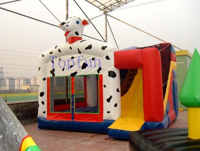 Customized 6 x 5m Water Jumping Castle , White Commercial Kids Playground Games