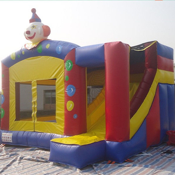 Amazing Clown Inflatable Jumping Castle Boucy House And Slide For Entertainment