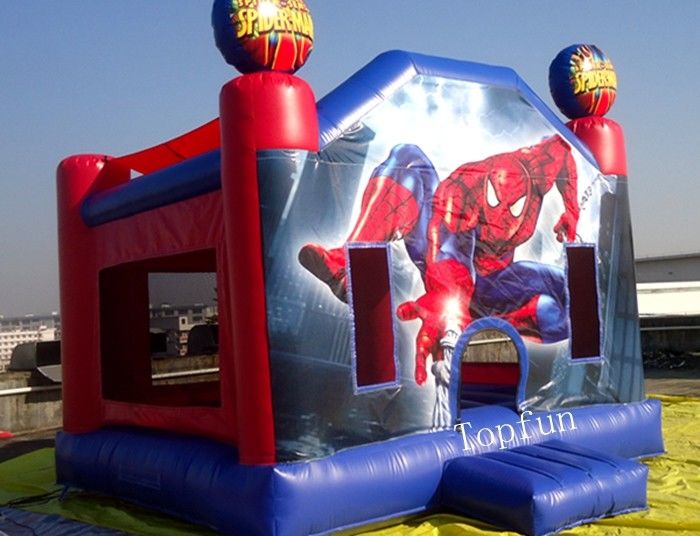 Awesome Commercial Spiderman Jumping Castle 0.55mm PVC Tarpaulin
