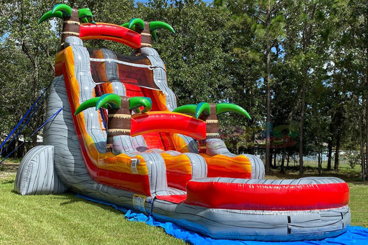 Commercial Colorful PVC Inflatable Water Slide Forest Theme
