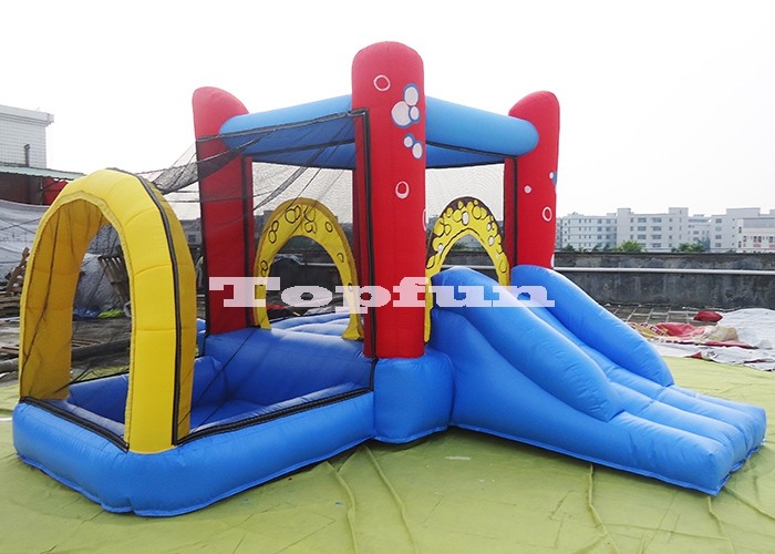 4m Bubble Inflatable Commercial Bounce Houses With Safety Net And Pool