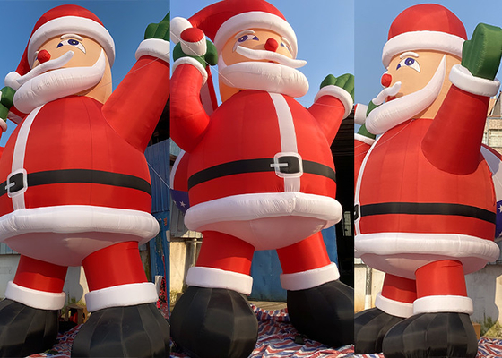 Outdoor Xmas Giant Inflatable Santa Claus With Blower For Christmas Decorations