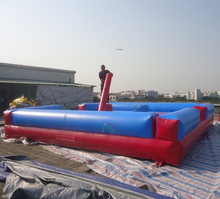 High Quality PVC Inflatable Jousting Arena Children's Gladiator Fighting Court with Sticks Includes Blower-for Trampoline Parks