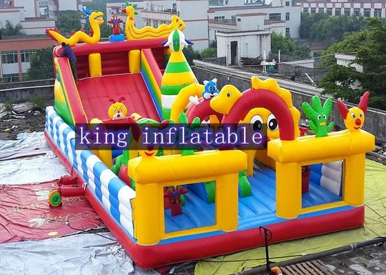 Inflatable Disney Amusement Park With Mickey Mouse And Donald Duck