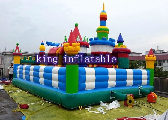 Inflatable Disney Amusement Park With Mickey Mouse And Donald Duck